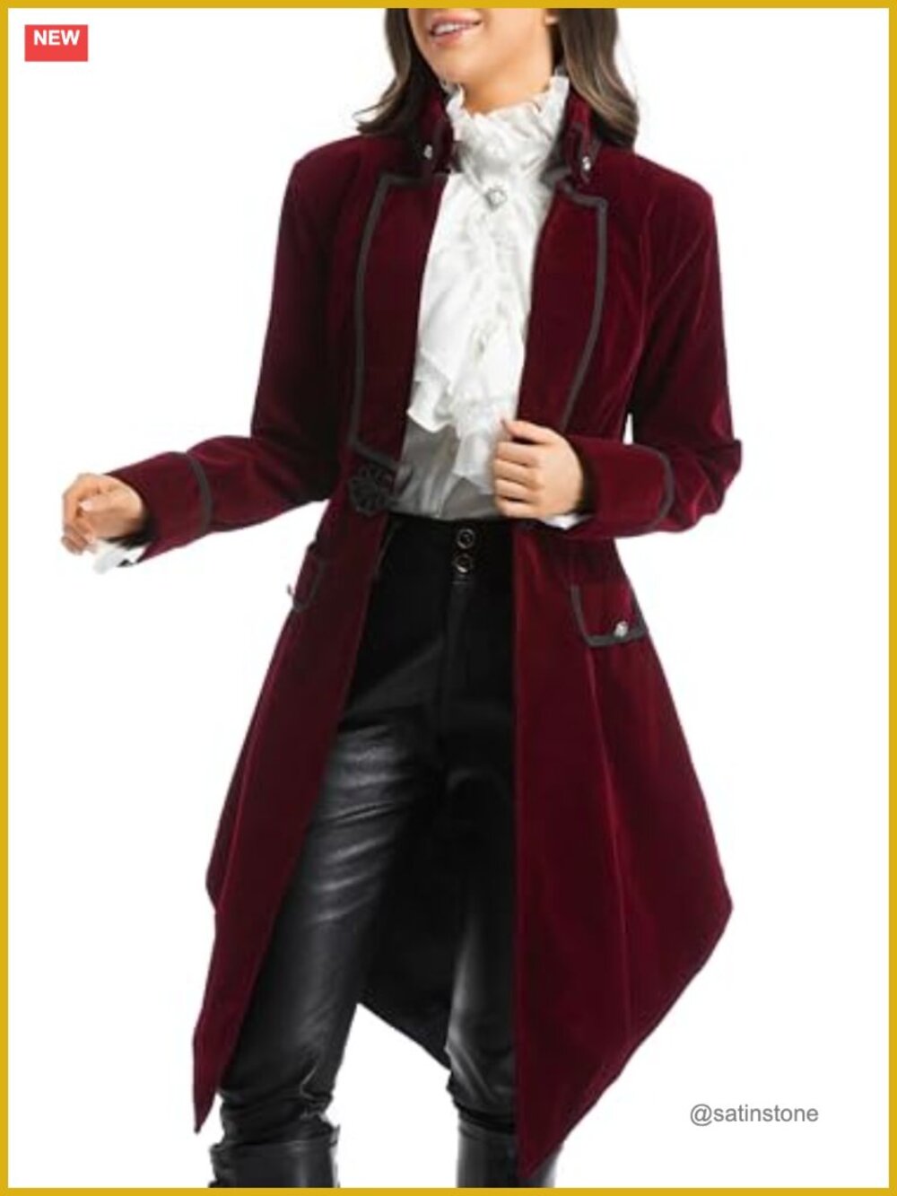 Velvet Gothic Victorian Steampunk Tailcoat Jacket Cosplay Costume